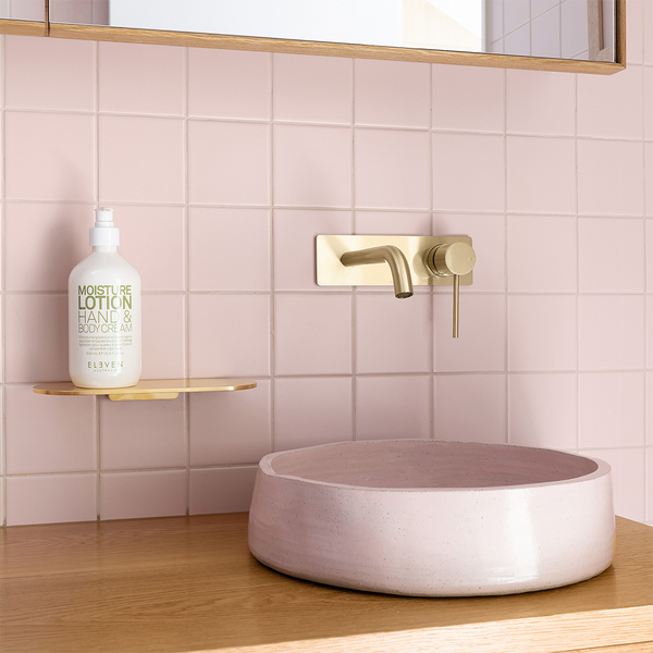 Phoenix Vivid Slimline SwitchMix Wall Basin / Bath Mixer Set 180mm (Complete Kit) Lead Free Brushed Gold