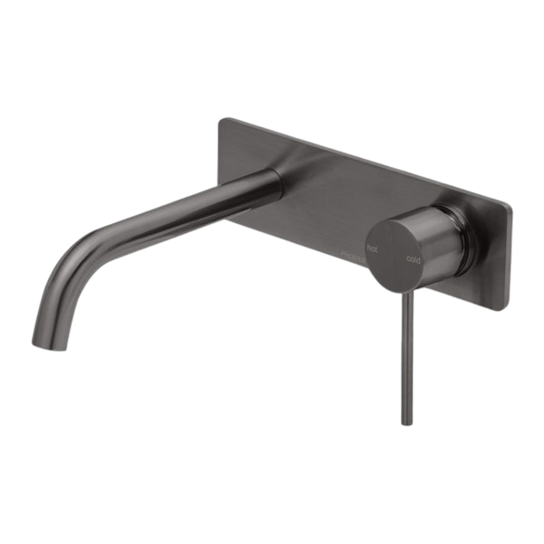 Phoenix Vivid Slimline Wall Basin Mixer Set 180mm Curved Brushed Carbon