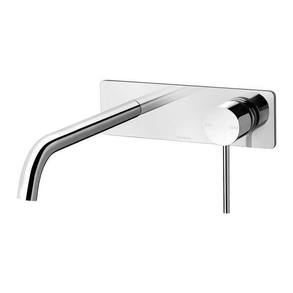 Phoenix Vivid Slimline Wall Basin Mixer Set 180mm Curved Chrome