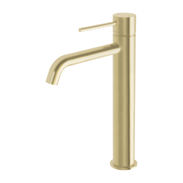 Phoenix Vivid Slimline Vessel Mixer Curved Outlet Brushed Gold