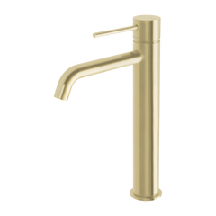 Phoenix Vivid Slimline Vessel Mixer Curved Outlet Lead Free Brushed Gold