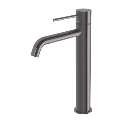 Vivid Slimline Vessel Mixer Curved Outlet Brushed Carbon