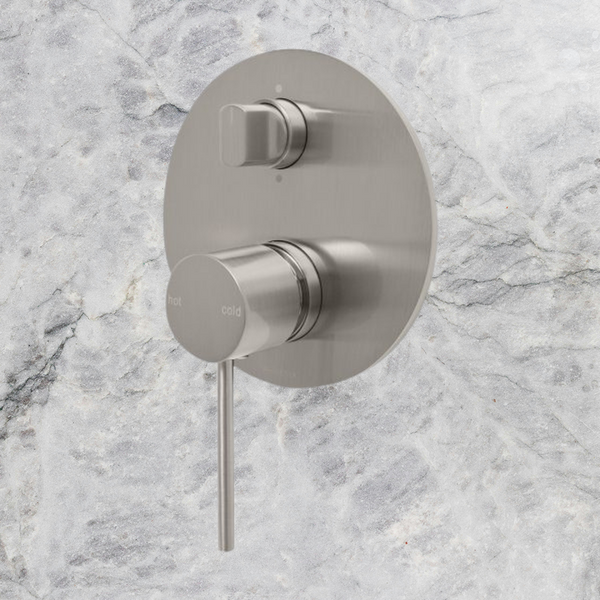 Phoenix Vivid Slimline Shower / Bath Diverter Mixer Brushed Nickel