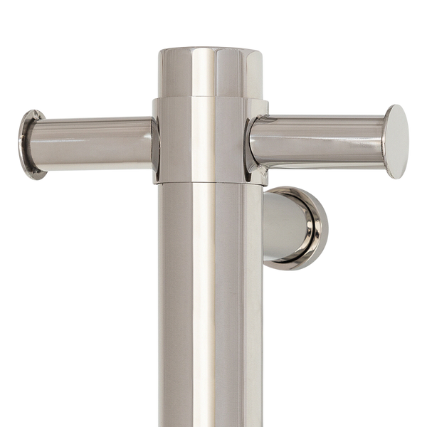 Thermogroup 12V Straight Round Vertical Single Heated Towel Rail Polished Stainless Steel