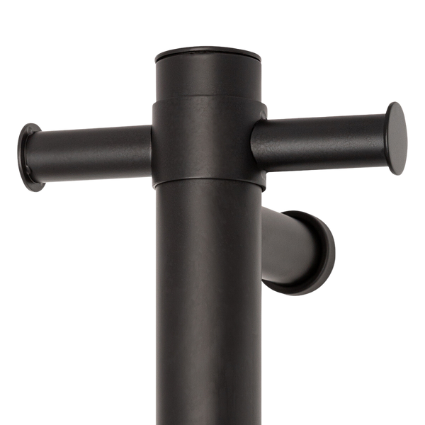 Thermogroup Straight Round Vertical Single Heated Towel Rail Matte Black