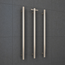 Straight Round Vertical Single Heated Towel Rail Brushed Nickel