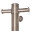 Straight Round Vertical Single Heated Towel Rail Brushed Nickel