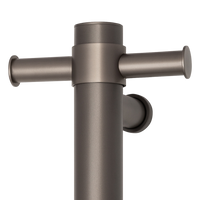 Straight Round Vertical Single Heated Towel Rail Brushed Gunmetal