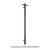 Straight Round Vertical Single Heated Towel Rail Brushed Gunmetal