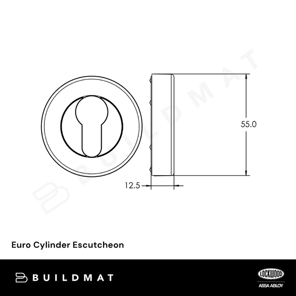 Lockwood Velocity 55mm Round Rose Euro Cylinder Escutcheon Chrome