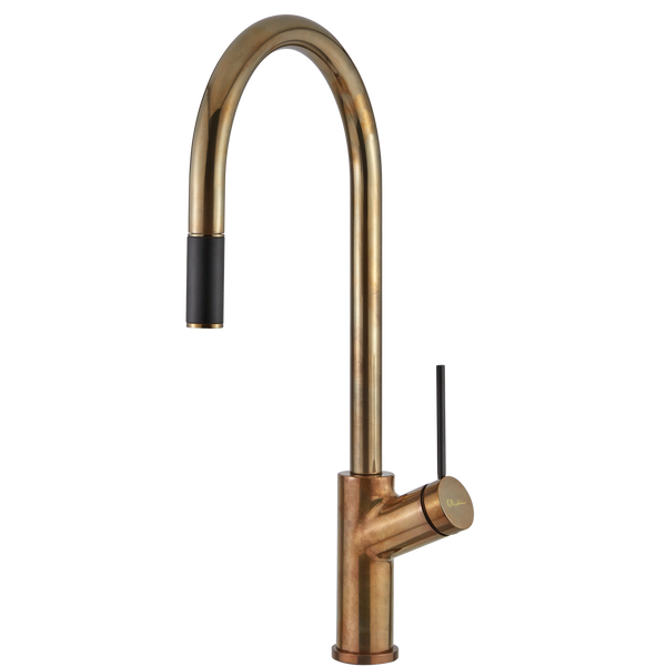 Oliveri Vilo Pull Out Mixer Natural Brass
