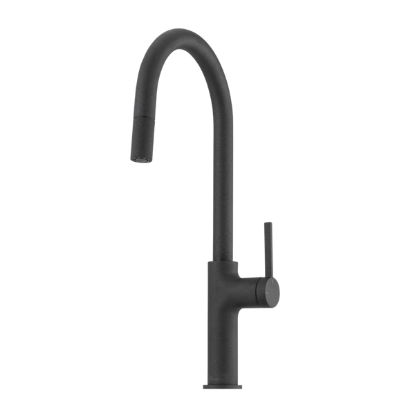 Oliveri Vilo Goose Neck Pull Out Mixer Black Granite