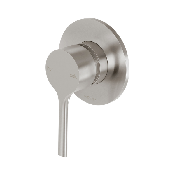 Phoenix Vivid Slimline Oval SwitchMix Shower / Wall Mixer (Complete Kit) Lead Free Brushed Nickel