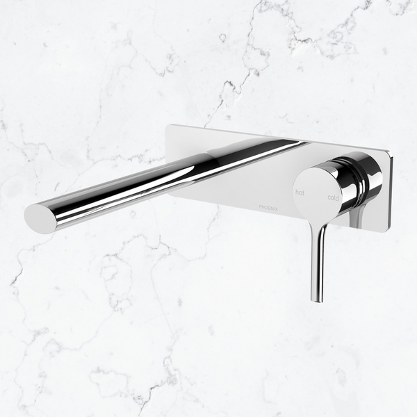 Phoenix Vivid Slimline Oval SwitchMix Wall Basin / Bath Mixer Set 175mm (Fit-Off Kit Only) Lead Free Chrome