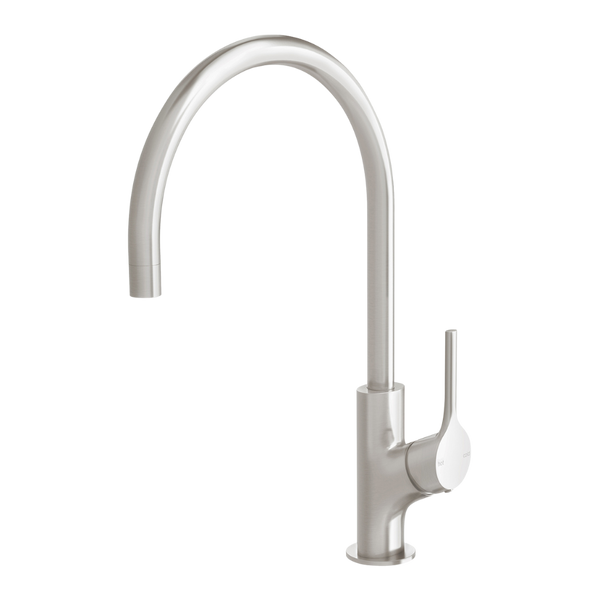 Phoenix Vivid Slimline Oval Sink Mixer 220mm Gooseneck Brushed Nickel