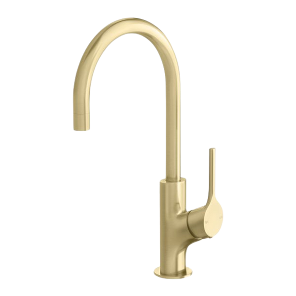 Phoenix Vivid Slimline Oval Sink Mixer 160mm Gooseneck Brushed Gold
