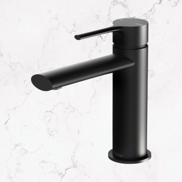 Phoenix Vivid Slimline Oval Basin Mixer Matte Black Lead Free