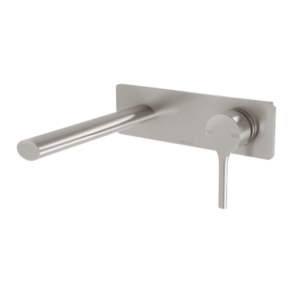 Phoenix Vivid Slimline Oval Wall Basin Mixer Set 175mm Brushed Nickel