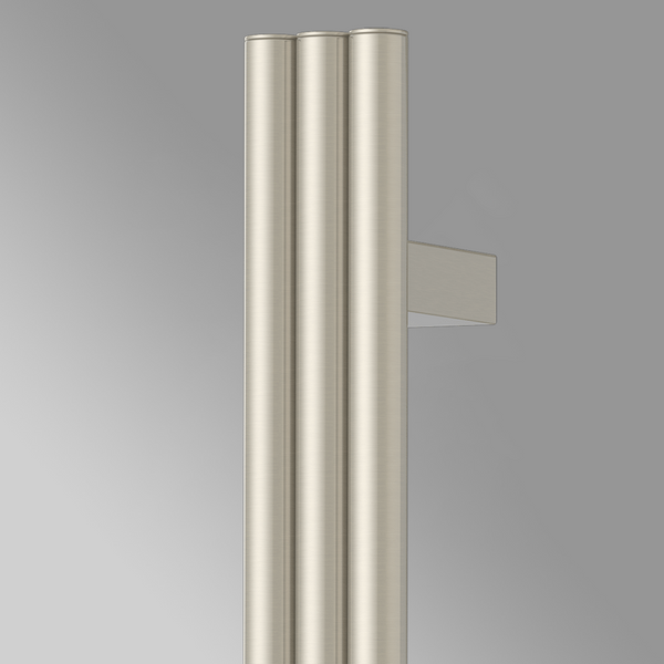 Thermogroup Brushed Nickel Triple Tube Vertical Single Heated Towel Rail