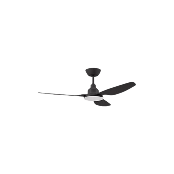 Ventair Glacier DC 3 Blade Ceiling Fan with LED and Remote (52"/1300mm) Black