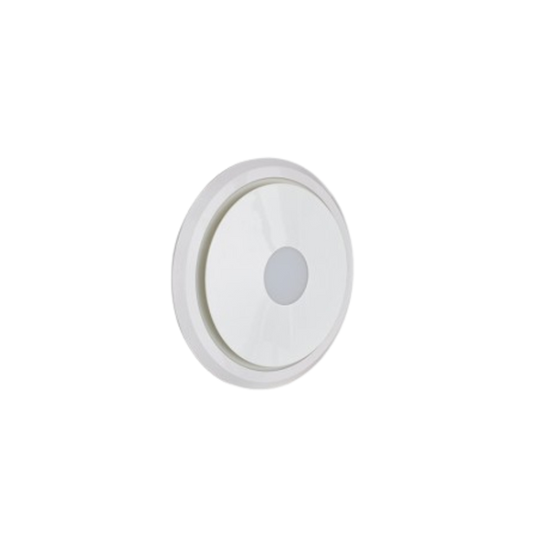 Ventair Olson 200 Round Fascia Header Box AC Exhaust Fan with Side Duct and LED Panel White