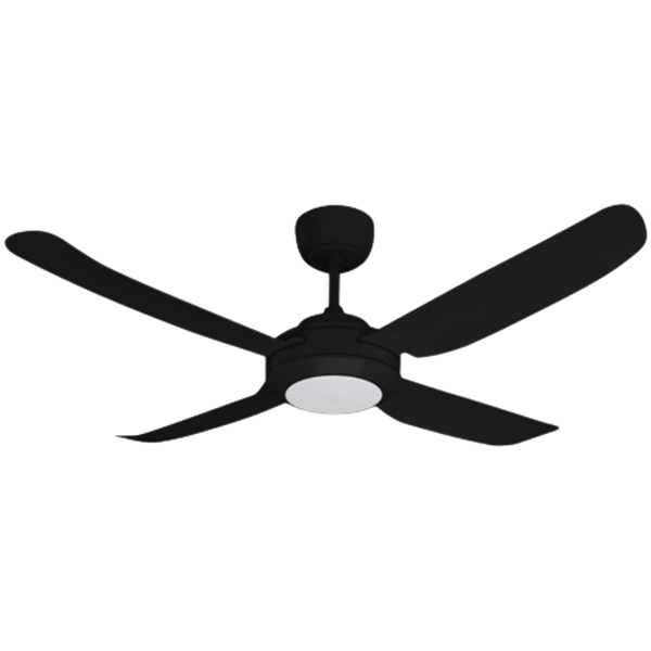 Ventair Spinika II 4 Blade Ceiling Fan with LED Light (52"/1300mm) Matte Black