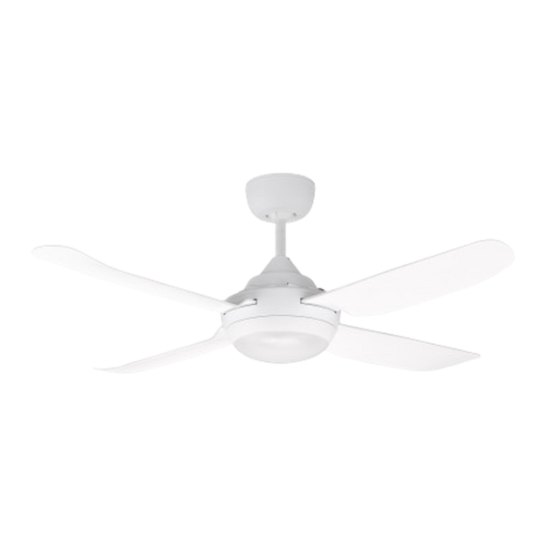 Ventair Spinika 4 Blade Ceiling Fan with LED Light (52"/1300mm) Satin White
