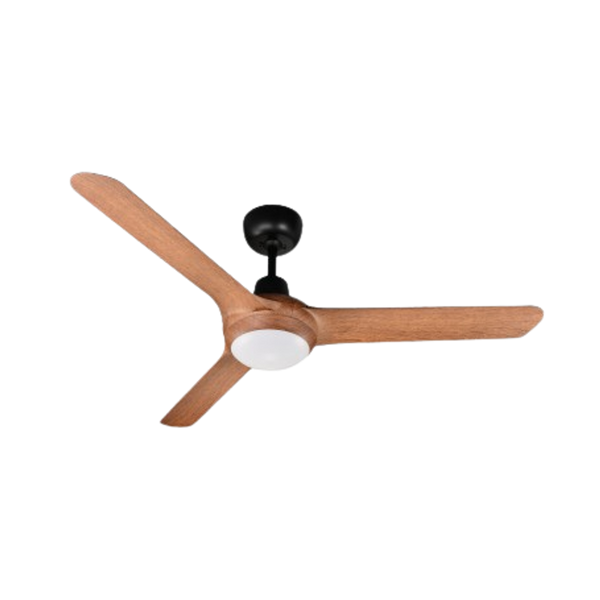 Ventair Spyda 3 Blade AC Ceiling Fan with LED Light (50"/1250mm) Teak