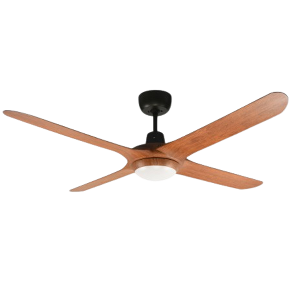 Ventair Spyda 4 Blade AC Ceiling Fan with LED Light (50"/1250mm) Teak