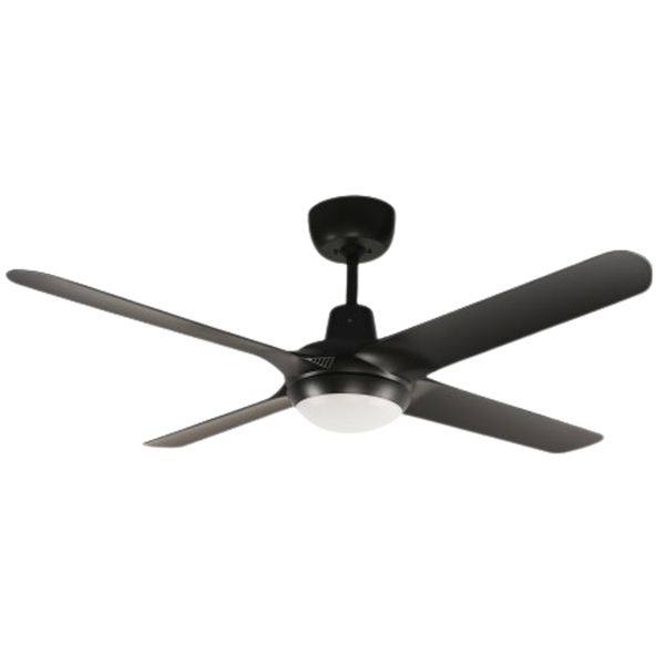 Ventair Spyda 4 Blade AC Ceiling Fan with LED Light (56"/1400mm) Matte Black