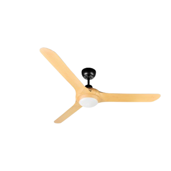 Ventair Spyda 3 Blade AC Ceiling Fan with LED Light (62"/1570mm) Bamboo