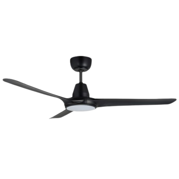Ventair Spyda 3 Blade EC Ceiling Fan with LED Light (56"/1400mm) Matte Black
