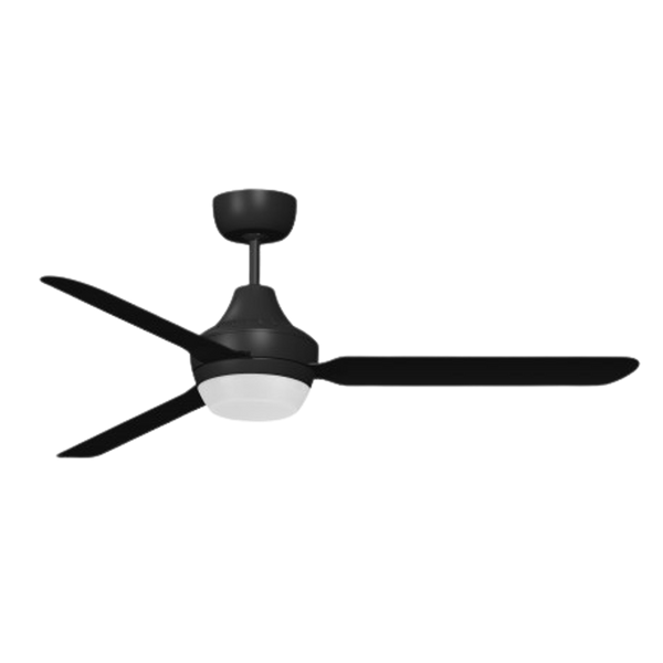 Ventair Stanza 3 Blade Ceiling Fan with Attachable Lamp (56"/1400mm) Black
