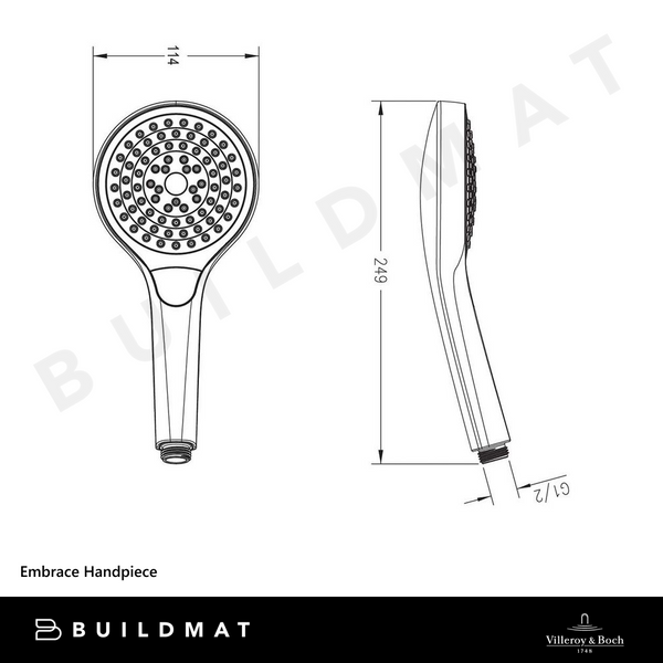 Villeroy & Boch Embrace Shower Handpiece Brushed Nickel