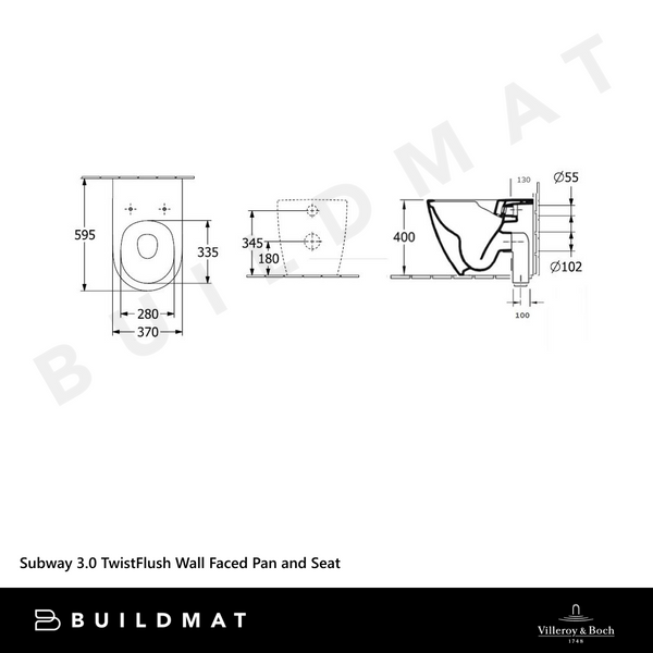 Villeroy & Boch Subway 3.0 TwistFlush Wall Faced Toilet Pan and Seat CeramicPlus Alpine White