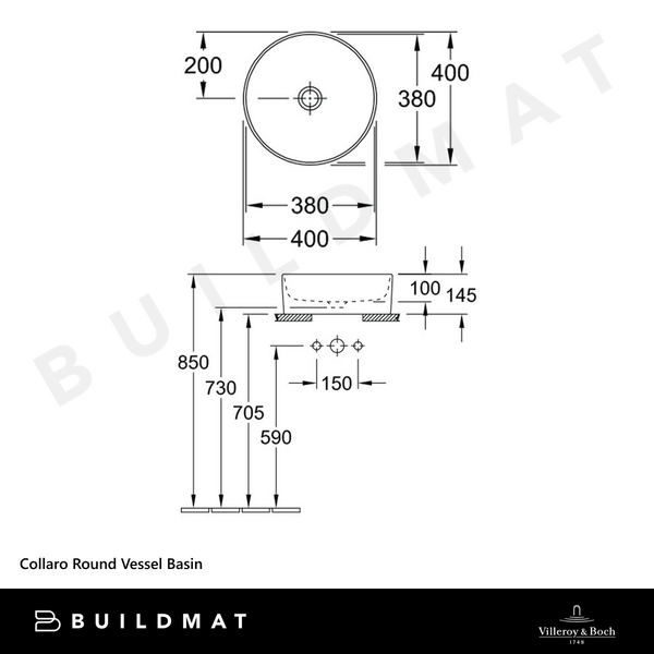 Villeroy & Boch Collaro Round Vessel Basin Alpine White
