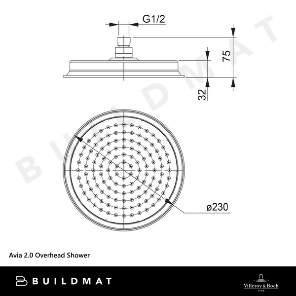 Villeroy & Boch Avia 2.0 Overhead Shower Chrome