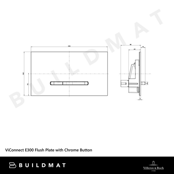 Villeroy & Boch ViConnect E300 Flush Plate with Chrome Button White