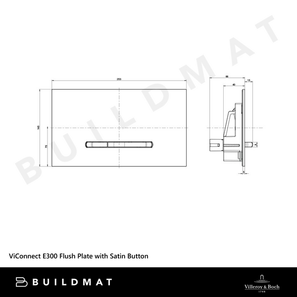 Villeroy & Boch ViConnect E300 Flush Plate with Satin Button Anthracite