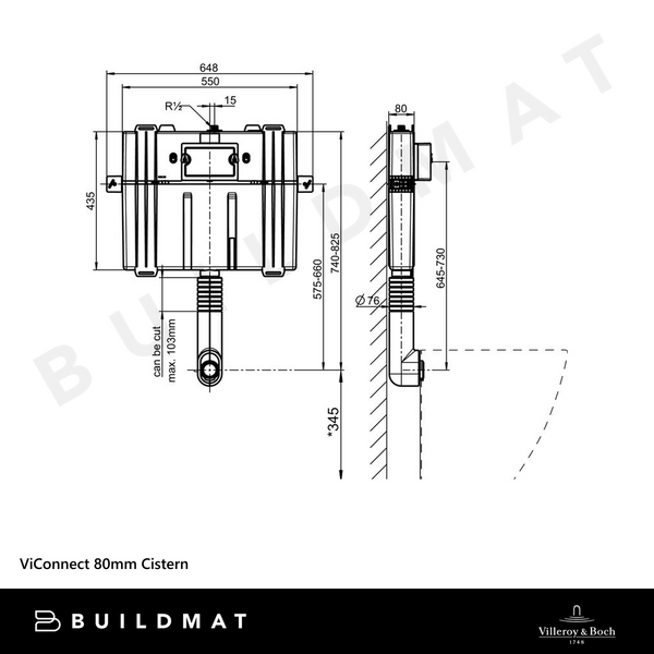 Villeroy & Boch ViConnect 80mm Cistern White