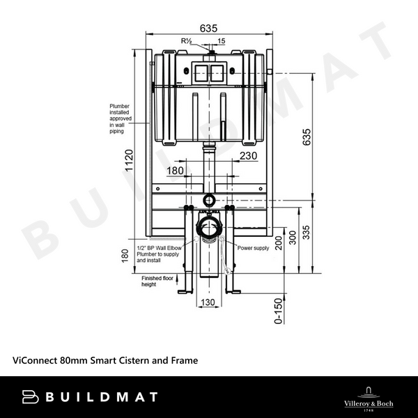 Villeroy & Boch ViConnect 80mm Smart Cistern and Frame White