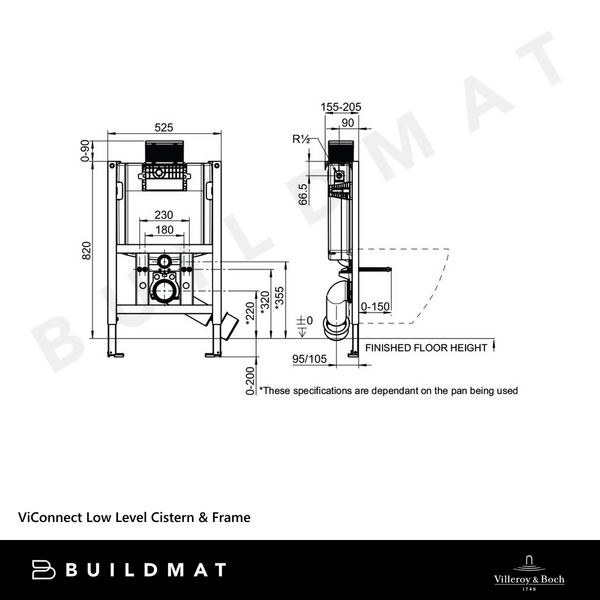 Villeroy & Boch ViConnect Low Level Cistern & Frame White