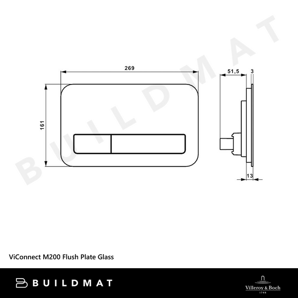Villeroy & Boch ViConnect M200 Flush Plate Gloss Black