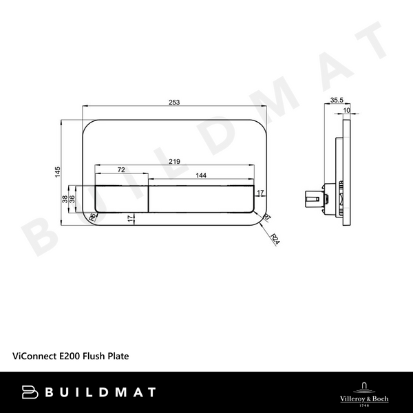 Villeroy & Boch ViConnect E200 Flush Plate Chrome