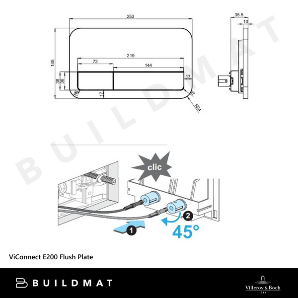 Villeroy & Boch ViConnect E200 Flush Plate Matte Black
