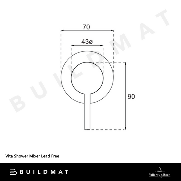 Villeroy & Boch Vita Shower Mixer Matte Black Lead Free