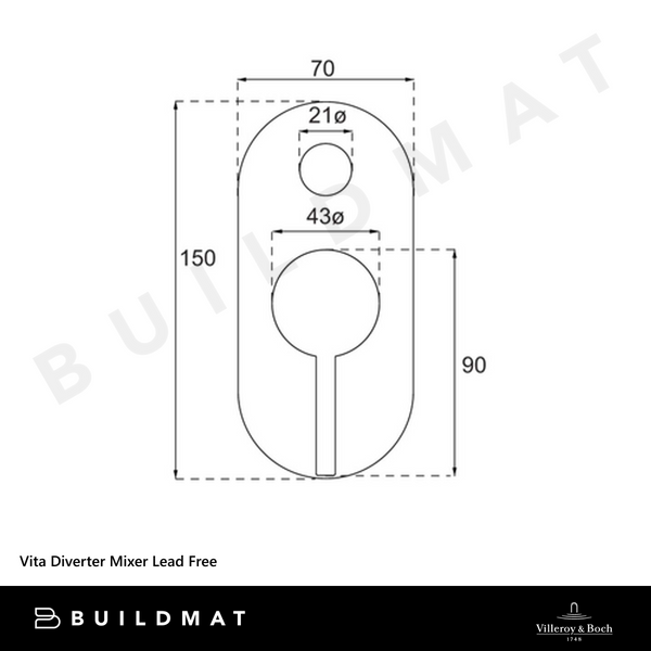 Villeroy & Boch Vita Diverter Mixer Brushed Gold Lead Free