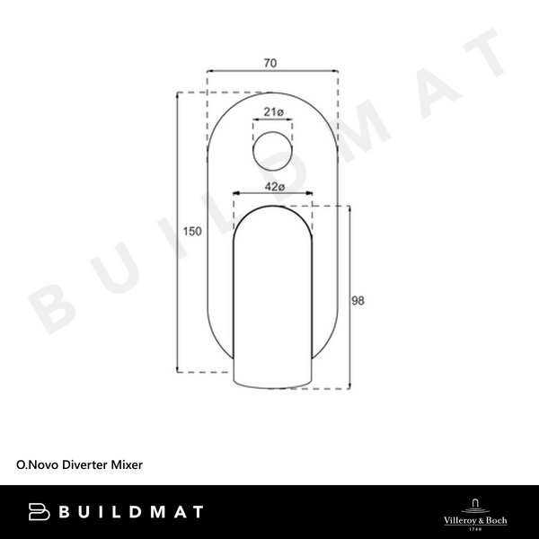 Villeroy & Boch O.Novo Diverter Mixer Matte Black