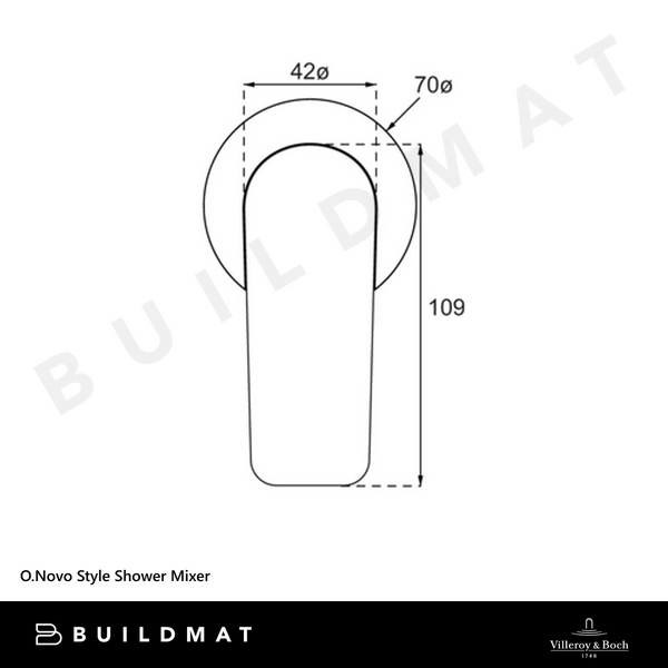 Villeroy & Boch O.Novo Style Shower Mixer Brushed Gold