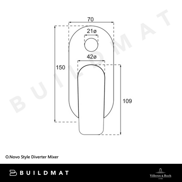 Villeroy & Boch O.Novo Style Diverter Mixer Matte Black